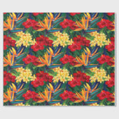 トロピカルパラダイスハワイアンフローラアロバープリント ラッピングペーパー (フラット)