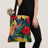 トロピカルパラダイスハワイアンフローラビーチバッグ トートバッグ (クローズアップ)