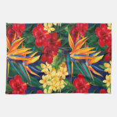 トロピカルパラダイスハワイアンフローラ垂直 キッチンタオル (横)