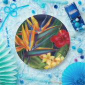 トロピカルパラダイスハワイアンフローラ ペーパープレート (パーティー)