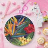 トロピカルパラダイスハワイアンフローラ ペーパープレート (パーティー)