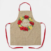 トロピカルパラダイスハワイアンホリデーリースバーラップ エプロン (正面)