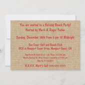 トロピカルパラダイスハワイアンホリデーリースバーラップ 招待状 (裏面)