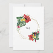 トロピカルパラダイスバードフローラブライダルシャワー 招待状 (裏面)