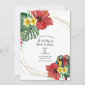トロピカルパラダイスバード結婚ズフローラ 招待状 (正面)