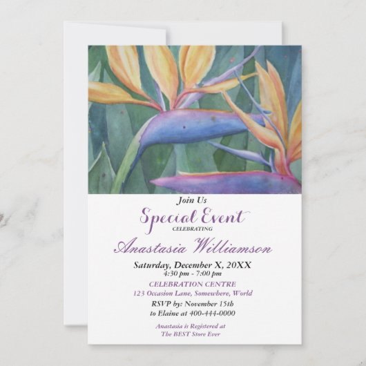 トロピカルパラダイスパーティーイベント招待 招待状 (正面)