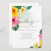 トロピカルパラダイスビーチ結婚式鮮やか花模様 (正面/裏面)