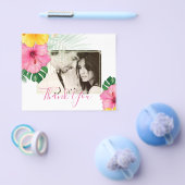 トロピカルパラダイスビーチ結婚式鮮やか花模様 チラシ (シングル)