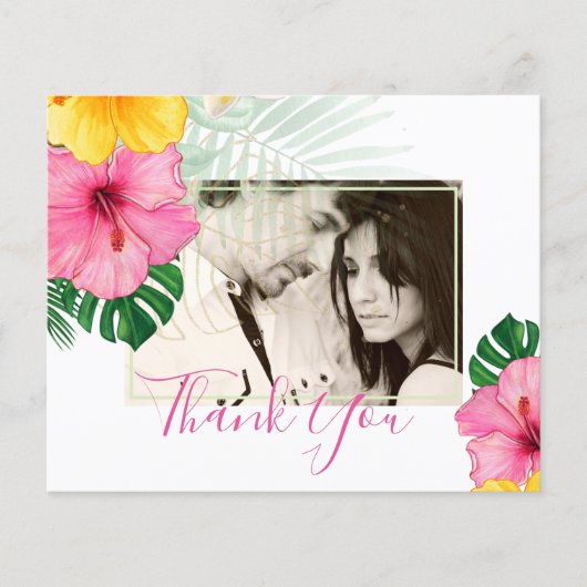 トロピカルパラダイスビーチ結婚式鮮やか花模様 チラシ (正面)