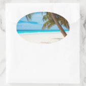 トロピカルパラダイスビーチ 楕円形シール (バッグ)