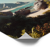 トロピカルパラダイスビーチ – 風光明媚な沿岸芸術 ポスター (角)