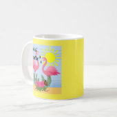 トロピカルパラダイスピンクフラミンゴクラシック – マグカップ (正面左)