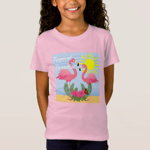 トロピカルパラダイスピンクフラミンゴ – ガールズジェ素晴らしーズ Tシャツ