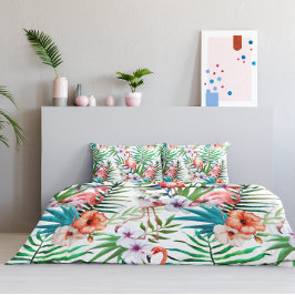 トロピカルパラダイスフラミンゴ葉花 枕カバー