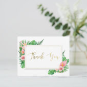 トロピカルパラダイスフラミ離れンゴ金ゴールドありがとう ポストカード (スタンド正面)