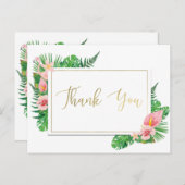 トロピカルパラダイスフラミ離れンゴ金ゴールドありがとう ポストカード (正面/裏面)