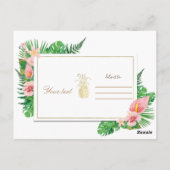 トロピカルパラダイスフラミ離れンゴ金ゴールドありがとう ポストカード (裏面)