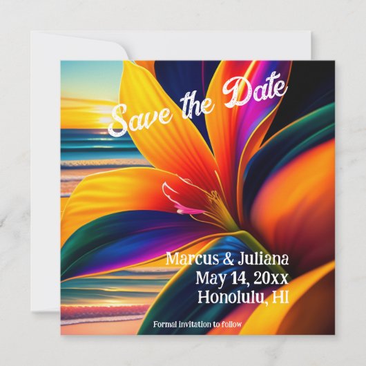 トロピカルパラダイスフラワーズザデイトスクエア カード (正面)