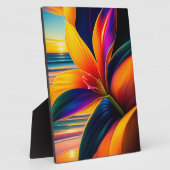 トロピカルパラダイスフラワーズテーブルトップアート フォトプラーク (側面)