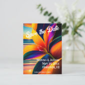 トロピカルパラダイスフラワーセーブ・ザ・デイト ポストカード (スタンド正面)