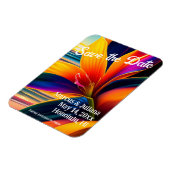 トロピカルパラダイスフラワーセーブ・ザ・デイト マグネット (左側)