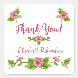 トロピカルパラダイスフローラデザインシール スクエアシール