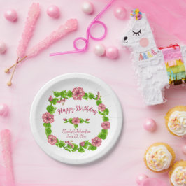 トロピカルパラダイスフローラデザイン紙プレート ペーパープレート