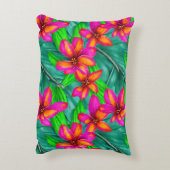 トロピカルパラダイスフローラルパターン アクセントクッション (裏面(縦))