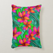 トロピカルパラダイスフローラルパターン アクセントクッション (正面(垂直))