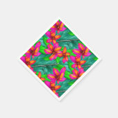 トロピカルパラダイスフローラルパターン スタンダードカクテルナプキン (角)