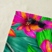 トロピカルパラダイスフローラルパターン ビーチタオル (インサイチュ)