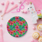 トロピカルパラダイスフローラルパターン ペーパープレート (パーティー)