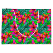 トロピカルパラダイスフローラルパターン ラージペーパーバッグ (裏面)