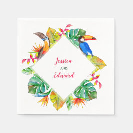 トロピカルパラダイスフローラ結婚ハワイアン スタンダードカクテルナプキン