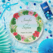 トロピカルパラダイスフローラ結婚リース ペーパープレート (パーティー)