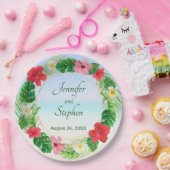トロピカルパラダイスフローラ結婚リース ペーパープレート (パーティー)