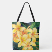 トロピカルパラダイスプルメリアハワイアンビーチバッグ トートバッグ (裏面)