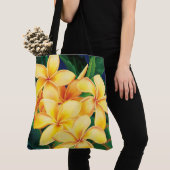 トロピカルパラダイスプルメリアハワイアンビーチバッグ トートバッグ (クローズアップ)