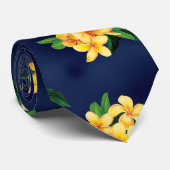 トロピカルパラダイスプルメリアハワイアン両面 ネクタイ (ロール)