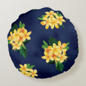 トロピカルパラダイスプルメリアハワイアン ラウンドクッション (裏面)