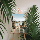 トロピカルパラダイスヤシ結婚の木の写真へようこそ アクリルサイン