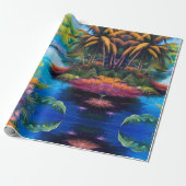 トロピカルパラダイスリフレクション ラッピングペーパー (アンロールド)