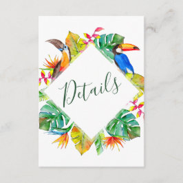 トロピカルパラダイスリース結婚詳細の囲い エンクロージャーカード