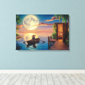 トロピカルパラダイス油彩画 キャンバスプリント (インサイチュ (ウッドフロア))