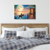 トロピカルパラダイス油彩画 キャンバスプリント (インサイチュ (寝室))