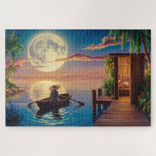 トロピカルパラダイス油彩画 ジグソーパズル (横)