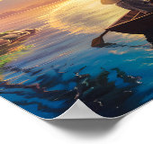 トロピカルパラダイス油彩画 ポスター (角)