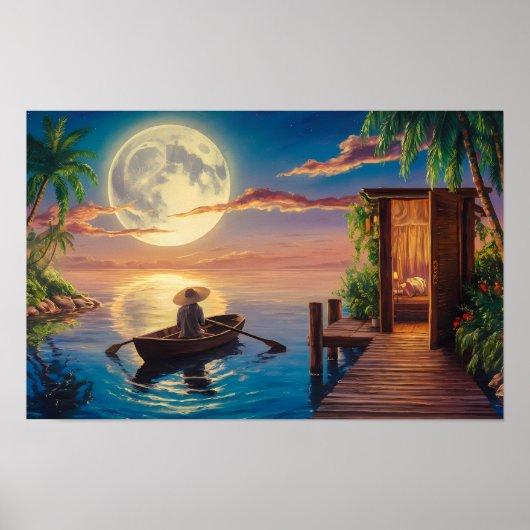 トロピカルパラダイス油彩画 ポスター (正面)