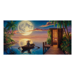 トロピカルパラダイス油彩画 ポスター