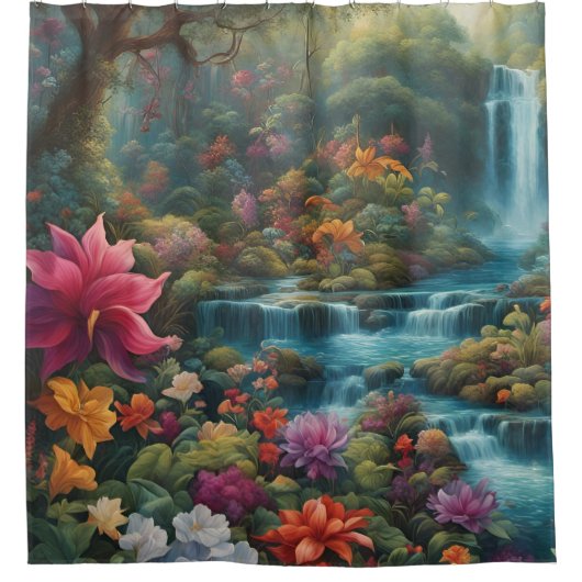 「トロピカルパラダイス秋」 シャワーカーテン (正面)